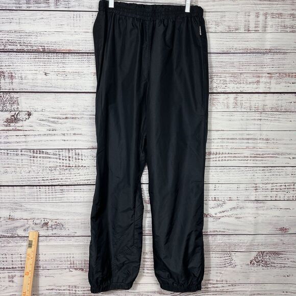 Obermeyer Ski Pants Mens Large Black Nylon Snowboard Zip Ankle Waterproof Shell - Picture 1 of 12